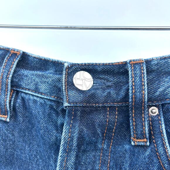 Toteme Classic Denim Shorts Jean Long Jorts Bermuda Baggy Wide Leg 25 - Picture 11 of 16